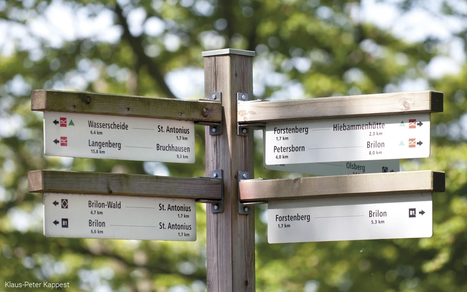 Wegweiser am Rothaarsteig